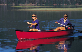Two Women in a Red Canoe