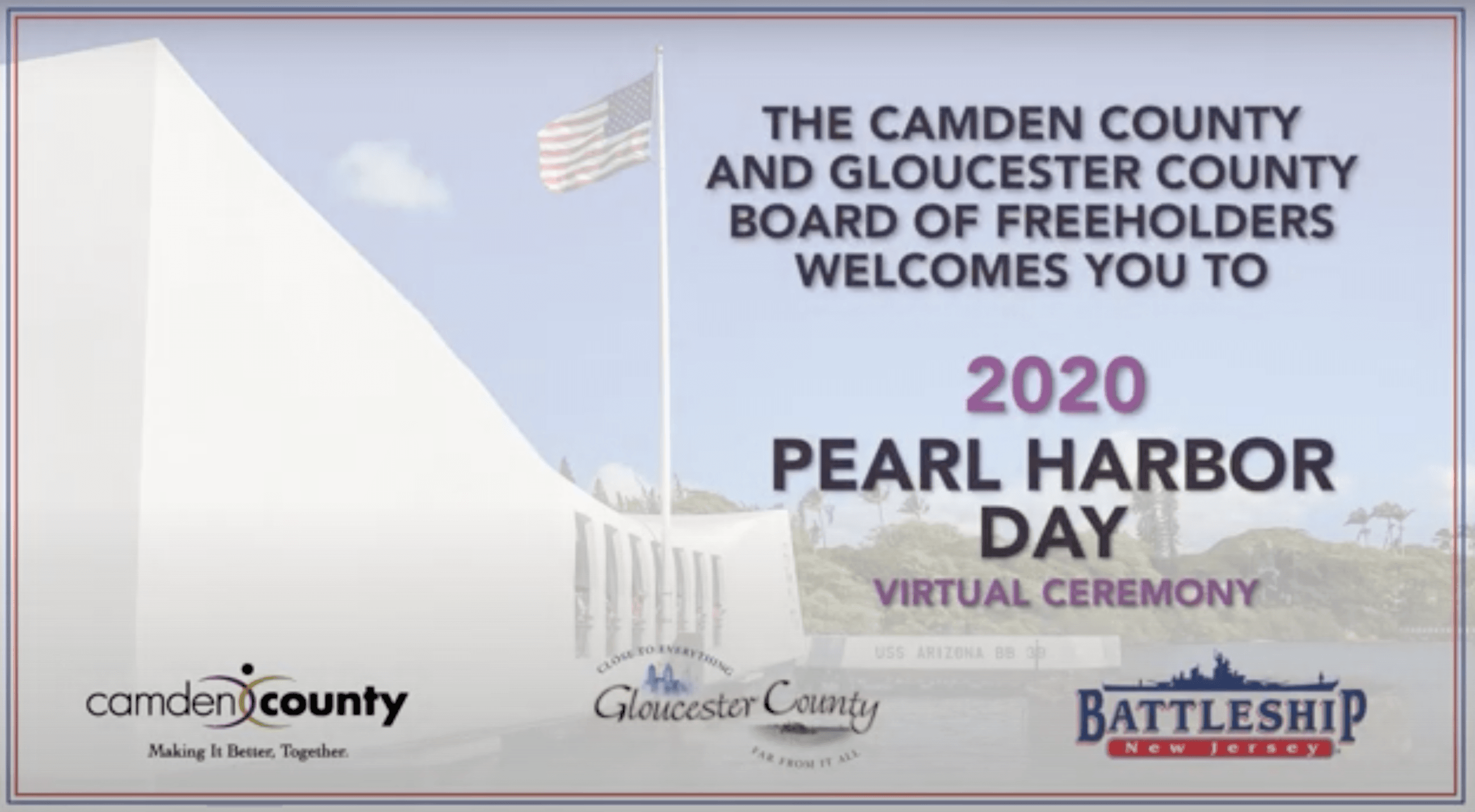 Gloucester County and Camden County Pearl Harbor Day Ceremony