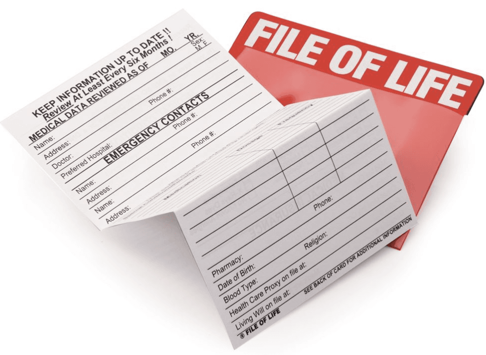 File of Life folder and insert
